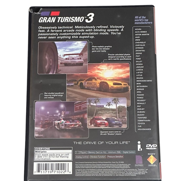 Gran Turismo 3 A Spec Sony PlayStation 2 PS2 2006 Video Driver Drive Game Used - Picture 2 of 5